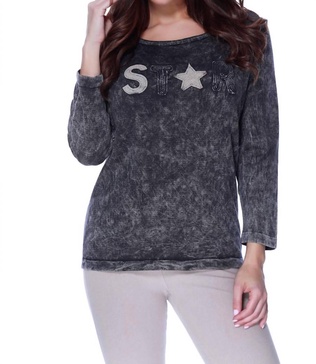 star stonewash pullover in charcoal