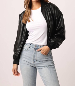 dion bomber jacket in black