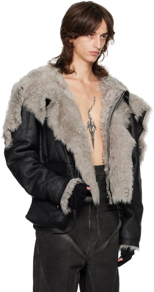 Black Porterville Cropped Alice Shearling Parka