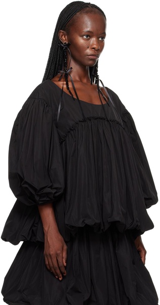 Black Gathered Blouse