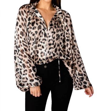 bridgerton long sleeve blouse in oreo