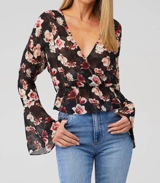 benita top in midnight floral