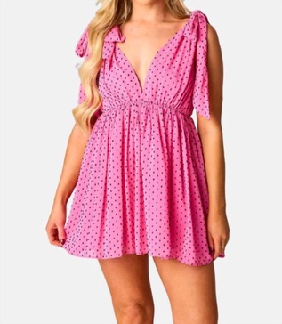 melanie tie-shoulder mini dress in minnie