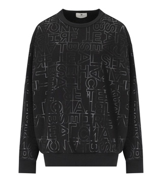  elisabetta franchi black sweatshirt with logo print