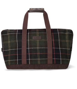 barbour cree tartan green blue duffle bag