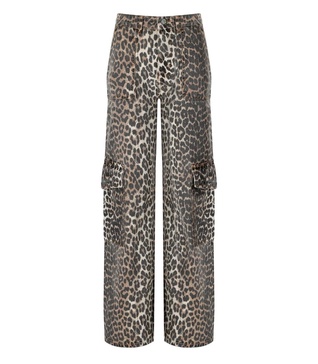 Ganni  Angi Animal Print Cargo Jeans