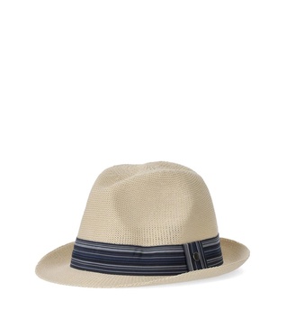 Barbour Belford Trilby Ecru Blue Hat