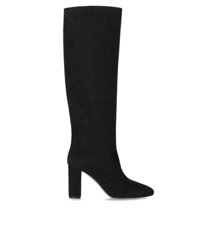 via roma 15 black suède heeled high boot