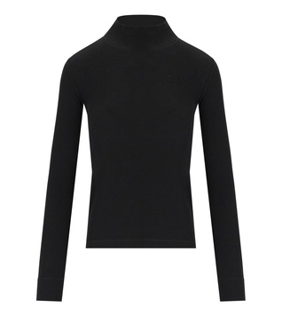 Ganni  Black Ribbed Turtleneck Jumper