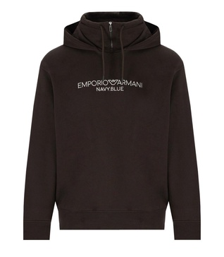 Emporio Armani  Brown Logoed Hoodie