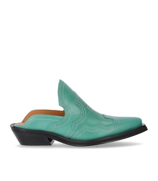 Ganni  Western Green Mule