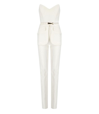 Elisabetta Franchi Strapless Belted Jumpsuit