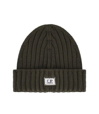 C.P. Company Ivy Green Beanie With Logo