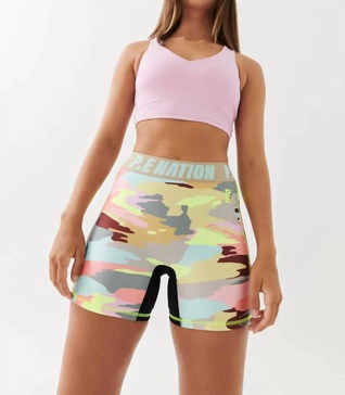 longitude short in color camo print