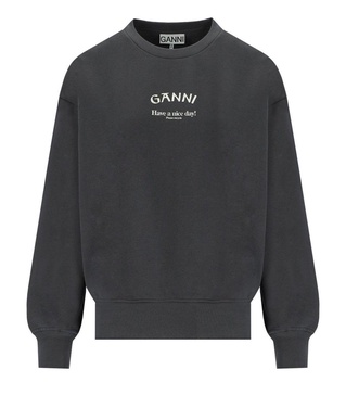 Ganni Isoli Grey Oversize Sweatshirt