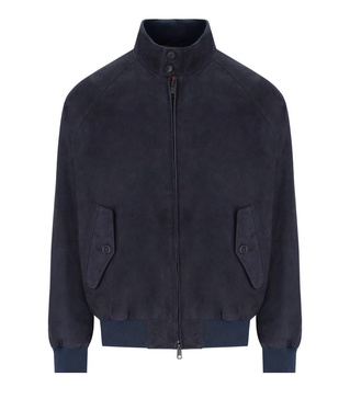 Baracuta G9 Suède Navy Blue Bomber Jacket