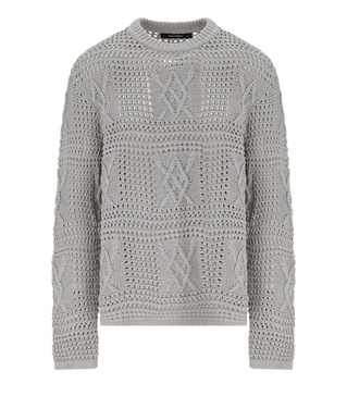 Daily Paper Zuberi Crochet Grey Crewneck Jumper