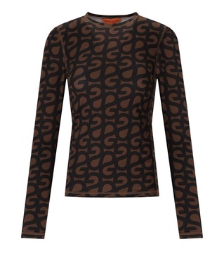 Stine Goya Brown Monogram Long Sleeve T Shirt