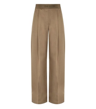 Stine Goya Beige Satin Wide Leg Trousers