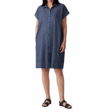 shirt dress in denim