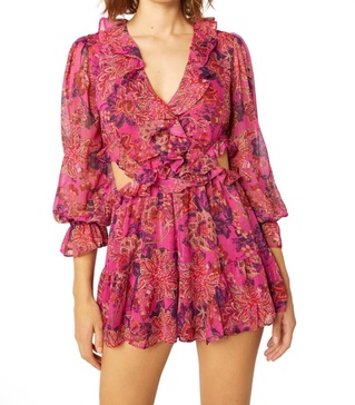 azalea romper in fuchsia