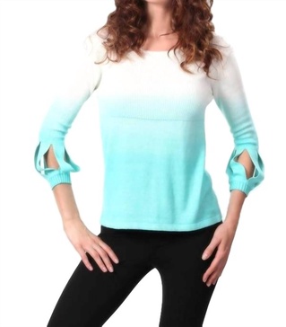 ombre cutout empire top in aqua