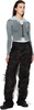 Black Camouflage Mesh Layered Tying Trousers