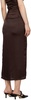 Brown Ruched Midi Skirt