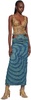 SSENSE Exclusive Blue Big Heart Denim Midi Skirt