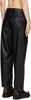 Black Baggy Dad Faux-Leather Trousers