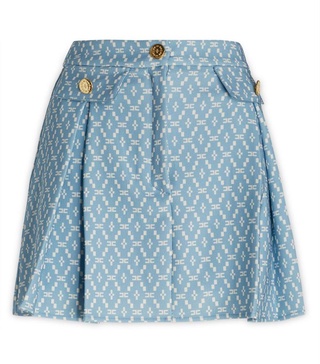 Elisabetta Franchi Logo Printed Buttoned Mini Skirt