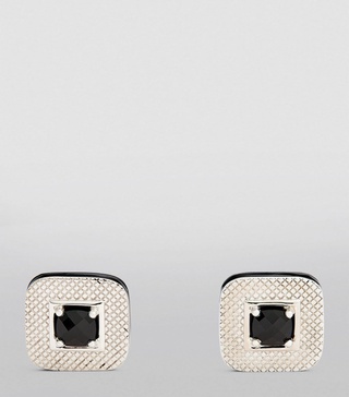 Sterling Silver and Black Spinel Cufflinks