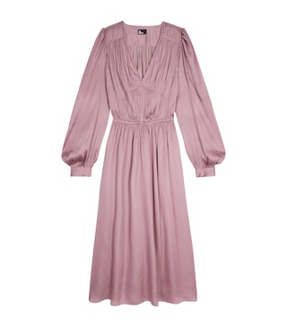 Satin Pleated Midi Dress