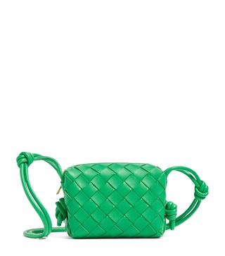 Candy Leather Intrecciato Loop Cross-Body Bag 