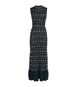 Stud-Detail Knitted Maxi Dress