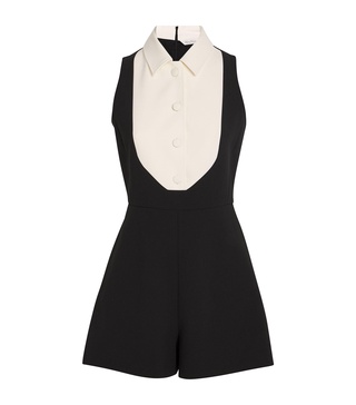 Stretch-Sable Tuxedo Playsuit 