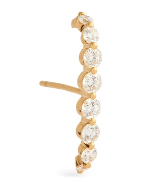 Yellow Gold and Diamond Floating Lobe Cuff