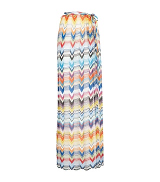 Fringed Zigzag Maxi Skirt