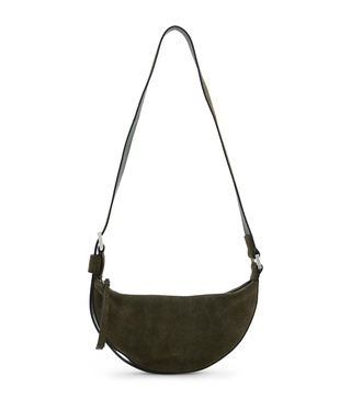 Leather Half Moon Cross-Body Bag