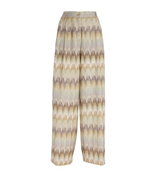 Chevron-Knit Tailored Trousers