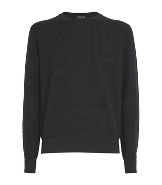 Cotton-Silk-Cashmere Trama Weave Sweater