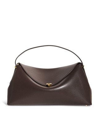 Leather T-Lock Top-Handle Bag