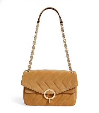 Suede Quilted Shoulder Bag