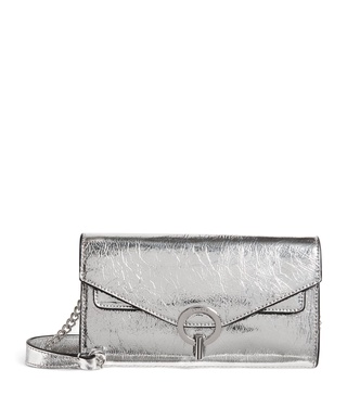 Leather Metallic Clutch Bag