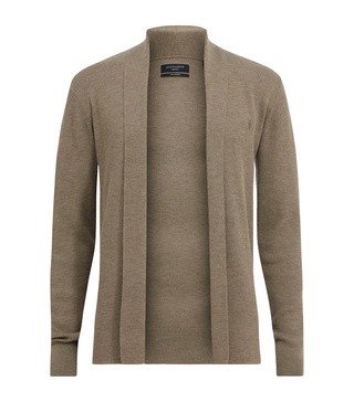 Merino Wool Mode Open Cardigan