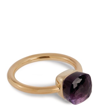 Rose Gold, White Gold and Amethyst Nudo Petit Ring