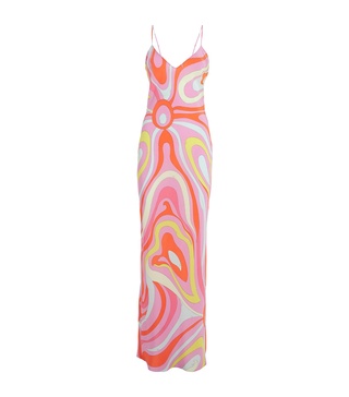 Silk Printed Maxi Dress