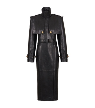 Lambskin Belted Trench Coat 