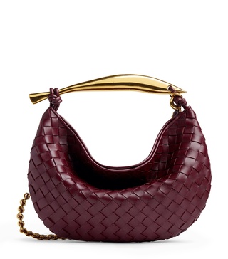 Small Leather Sardine Chain Top-Handle Bag