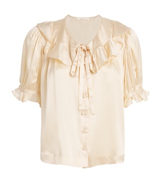 Silk Ruffled-Collar Kelela Blouse